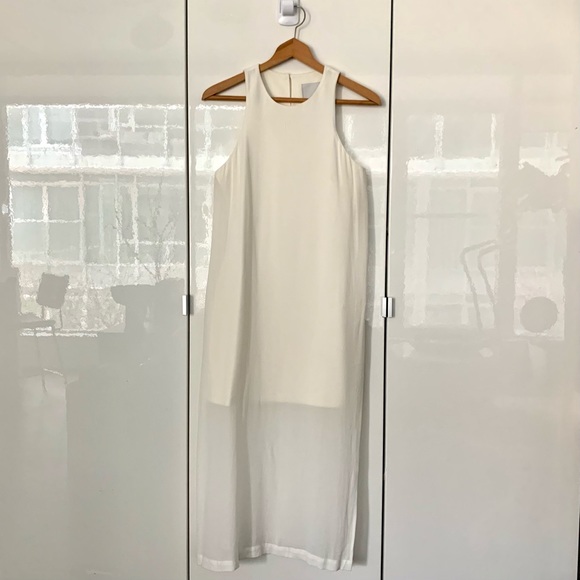 Showstopper tight white dress with gauze overlay - Picture 3 of 9